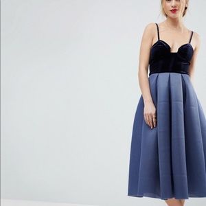 ASOS Velvet Top Midi Dress